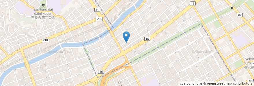 Mapa de ubicacion de 炭火焼肉　ホルモン　お華 en Jepun, 神奈川県, 横浜市, 中区.