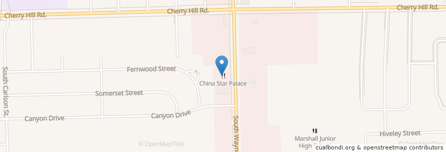 Mapa de ubicacion de China Star Palace en Verenigde Staten, Michigan, Wayne County, Westland.