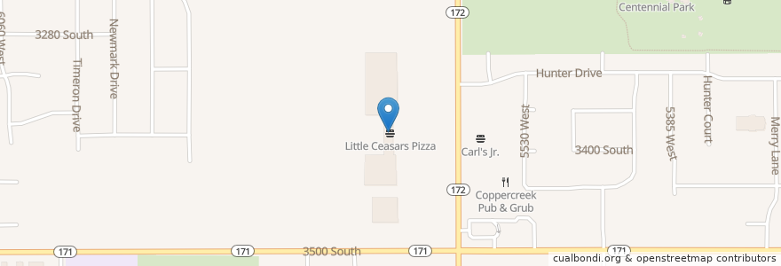 Mapa de ubicacion de Little Caesars en Соединённые Штаты Америки, Юта, Salt Lake County, West Valley City.