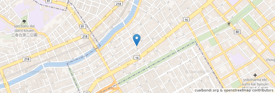 Mapa de ubicacion de うどん工房 桃一 en Japonya, 神奈川県, 横浜市, 中区.