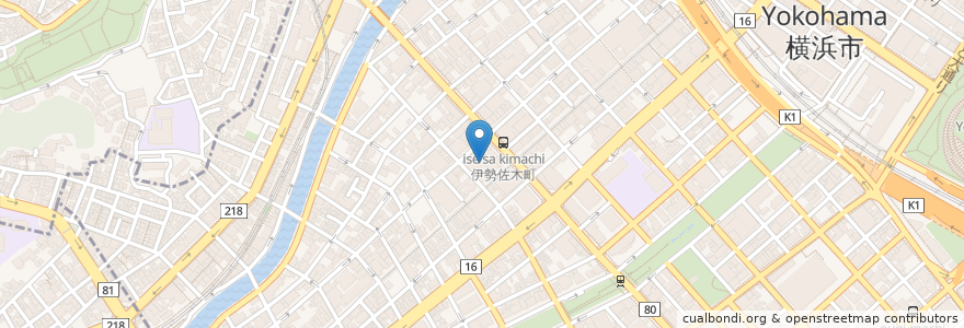 Mapa de ubicacion de ネットカフェ＆ダーツ　DICE en Giappone, Prefettura Di Kanagawa, 横浜市, 中区.