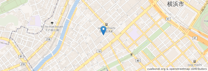 Mapa de ubicacion de あじと en 일본, 가나가와현, 요코하마시, 中区.