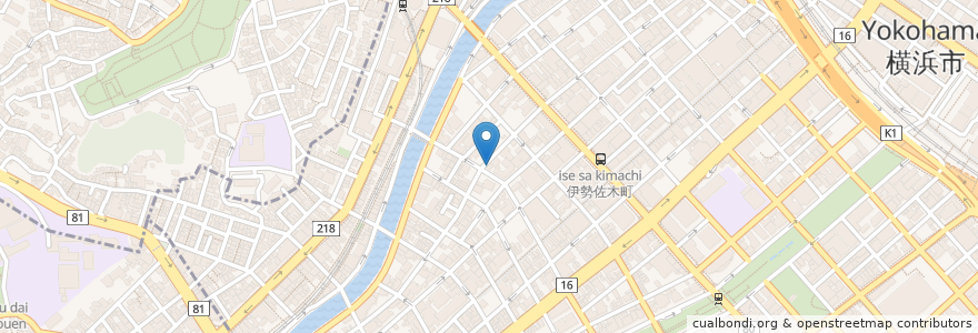 Mapa de ubicacion de アネーロ en Japan, Präfektur Kanagawa, Yokohama, 中区.