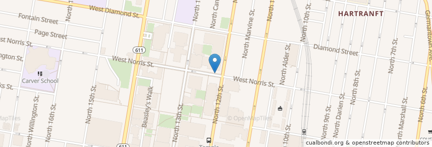 Mapa de ubicacion de Richie's Food Truck en 미국, 펜실베이니아, Philadelphia County, 필라델피아.