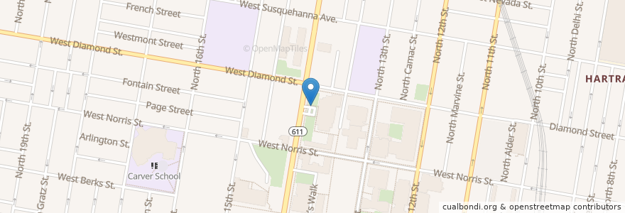 Mapa de ubicacion de J&H Car Charging Station en 美利坚合众国/美利堅合眾國, 宾夕法尼亚 / 賓夕法尼亞州, Philadelphia County, 費城.