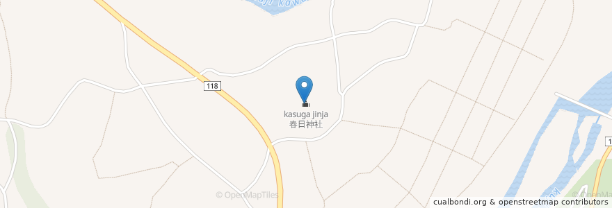 Mapa de ubicacion de 春日神社 en 日本, 茨城県, 常陸大宮市.