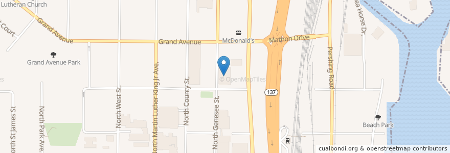 Mapa de ubicacion de Genesee Theatre en Estados Unidos De América, Illinois, Waukegan.
