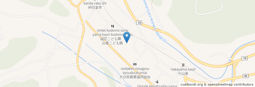 Mapa de ubicacion de 杵築市立山香小学校 en Japonya, 大分県, 杵築市.