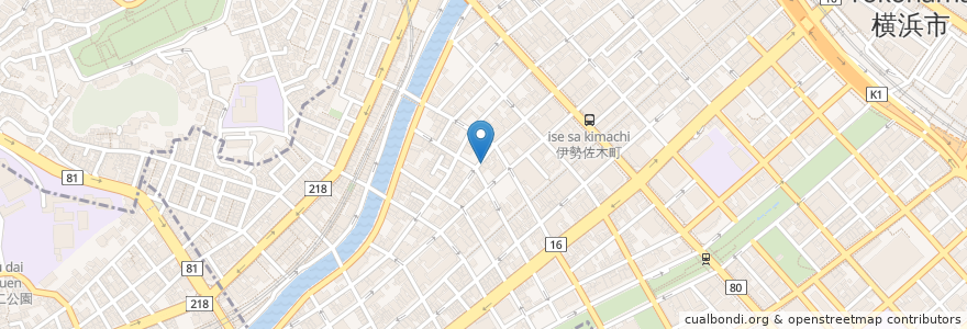Mapa de ubicacion de とまり木 en Japan, Präfektur Kanagawa, Yokohama, 中区.