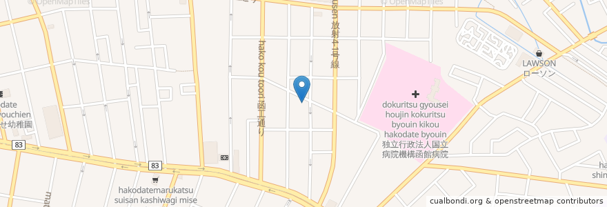 Mapa de ubicacion de 正信寺 en 日本, 北海道, 渡島総合振興局, 函館市.