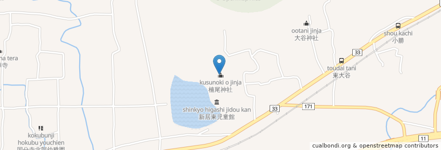 Mapa de ubicacion de 楠尾神社 en Japan, 香川県, 高松市.