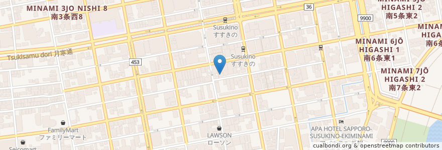 Mapa de ubicacion de だるま en 일본, 홋카이도, 石狩振興局, 札幌市, 中央区.