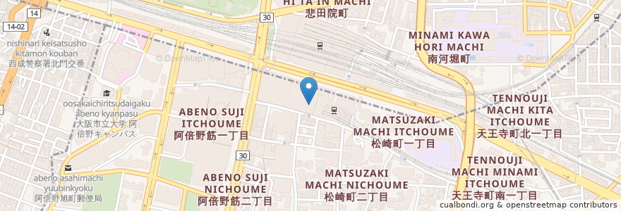 Mapa de ubicacion de 近鉄アート館 en Japão, 大阪府, 大阪市, 阿倍野区.