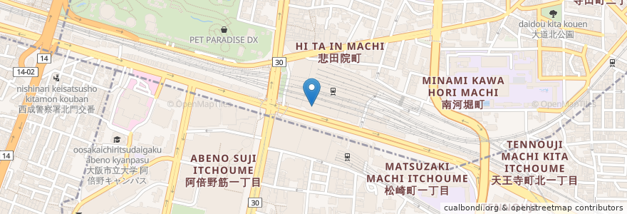 Mapa de ubicacion de MIOホール en Giappone, Prefettura Di Osaka, 大阪市, 阿倍野区.