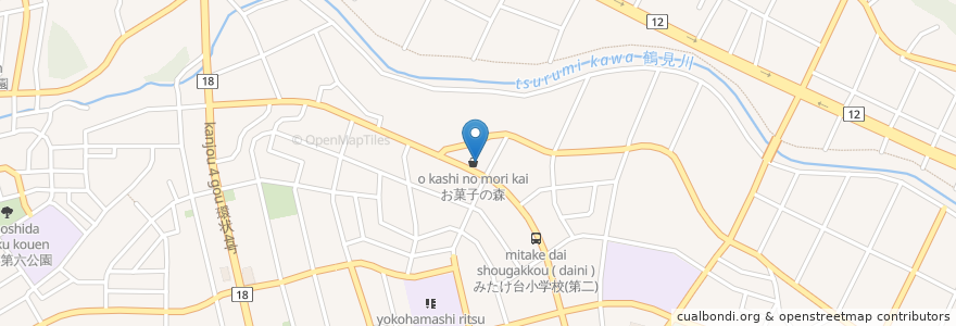 Mapa de ubicacion de WoodStock en 日本, 神奈川縣, 横滨市, 青葉区.