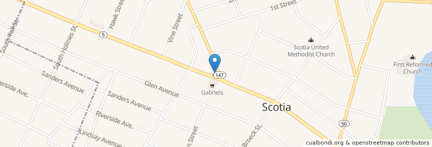 Mapa de ubicacion de Subway en Соединённые Штаты Америки, Нью-Йорк, Округ Скенектади, Town Of Glenville, Scotia.