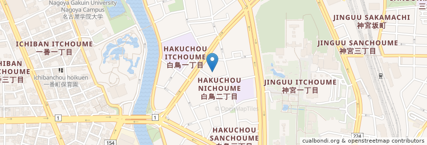 Mapa de ubicacion de 広心院 en Japan, Aichi Prefecture, Nagoya, Atsuta Ward.