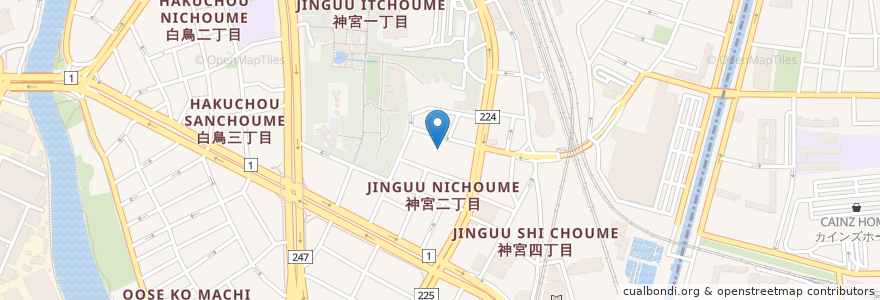 Mapa de ubicacion de 円通寺 en Japan, Aichi Prefecture, Nagoya, Atsuta Ward.