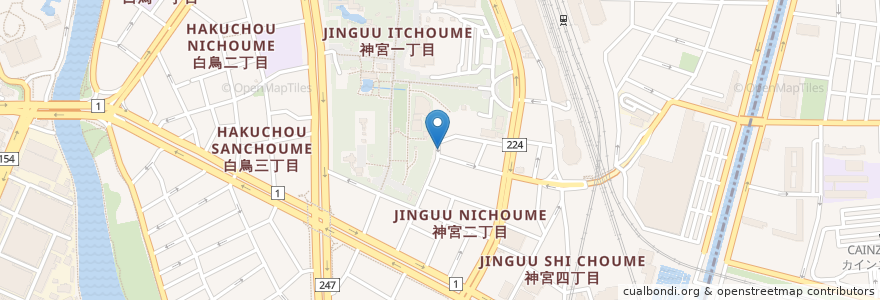 Mapa de ubicacion de 新宮坂神社 en 日本, 愛知県, 名古屋市, 熱田区.