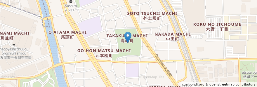 Mapa de ubicacion de 高座結御子神社 en Japon, Préfecture D'Aichi, 名古屋市, 熱田区.