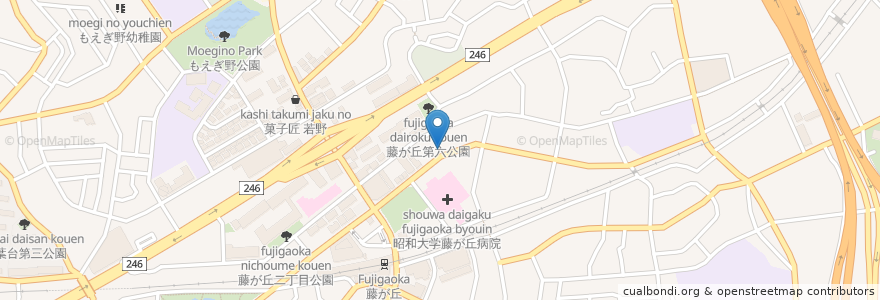Mapa de ubicacion de ぽれぽれ保育園 en Japon, Préfecture De Kanagawa, 横浜市, 青葉区.