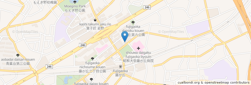 Mapa de ubicacion de いくどん en Jepun, 神奈川県, 横浜市, 青葉区.