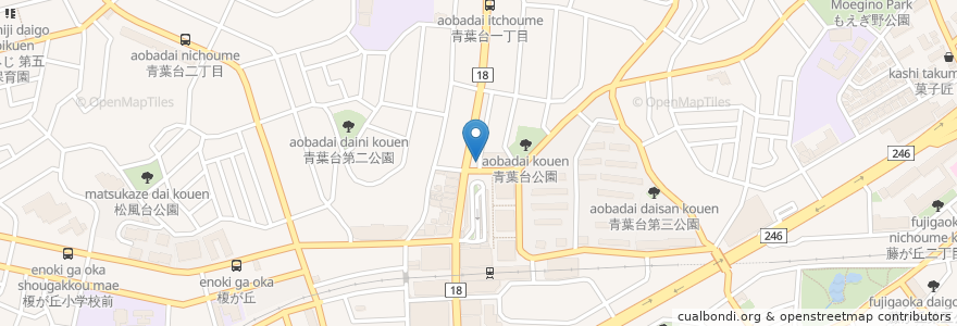 Mapa de ubicacion de 薬樹薬局 en Giappone, Prefettura Di Kanagawa, 横浜市, 青葉区.