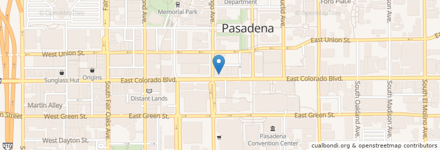 Mapa de ubicacion de Lunasia Dim Sum House en アメリカ合衆国, カリフォルニア州, Los Angeles County, Pasadena.