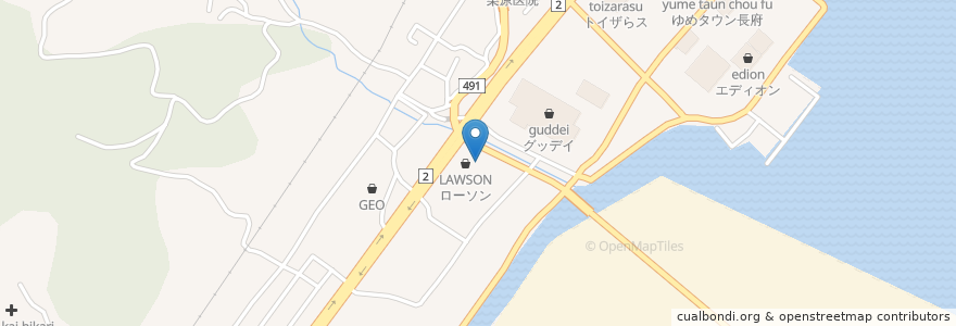 Mapa de ubicacion de マクドナルド en 日本, 山口県, 下関市.