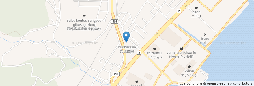 Mapa de ubicacion de 栗原医院 en Япония, Ямагути, 下関市.