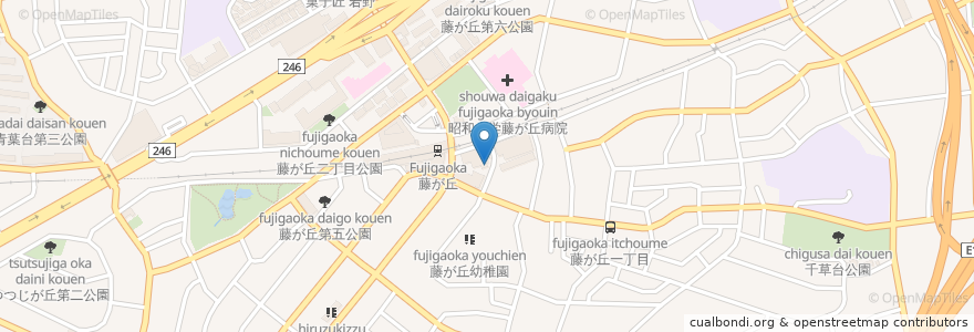 Mapa de ubicacion de ハローパソコン教室 en 일본, 가나가와현, 요코하마시, 青葉区.