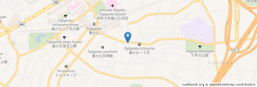 Mapa de ubicacion de 松葉寿司 en Japan, Präfektur Kanagawa, Yokohama, 青葉区.
