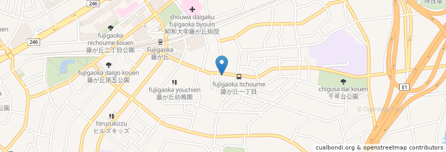 Mapa de ubicacion de レッツ倶楽部 en Japan, Präfektur Kanagawa, Yokohama, 青葉区.
