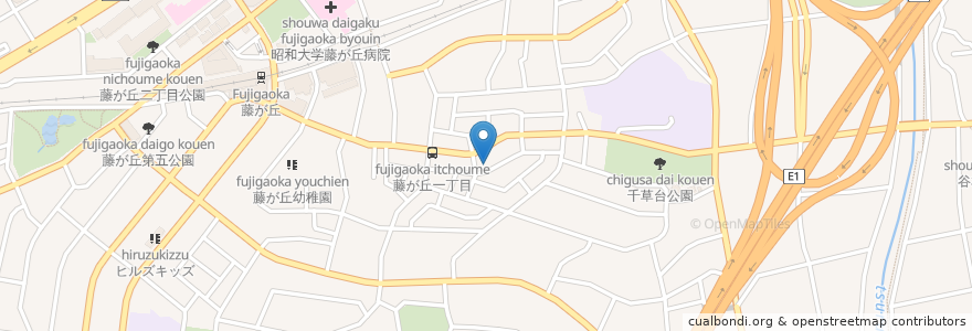 Mapa de ubicacion de 千草台歯科医院 en Japan, Präfektur Kanagawa, Yokohama, 青葉区.