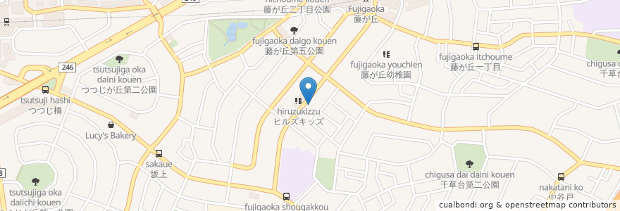 Mapa de ubicacion de 日本福音ルーテル 藤が丘教会 en Japonya, 神奈川県, 横浜市, 青葉区.