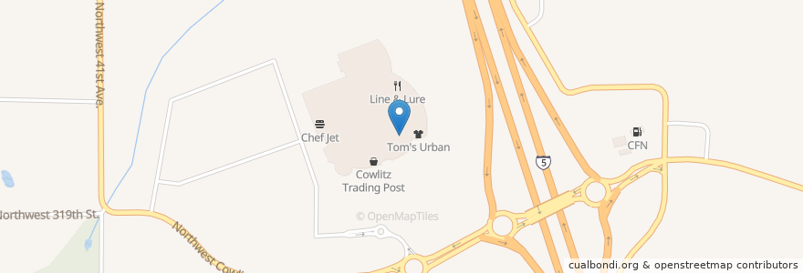 Mapa de ubicacion de Tom's Urban en Stati Uniti D'America, Washington, Clark County.