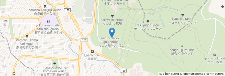 Mapa de ubicacion de ミニSL前 en Japón, Prefectura De Kanagawa, Yokohama, 青葉区.