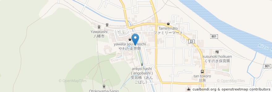 Mapa de ubicacion de たこ焼き　いっちゃん en Япония, Киото, Явата.