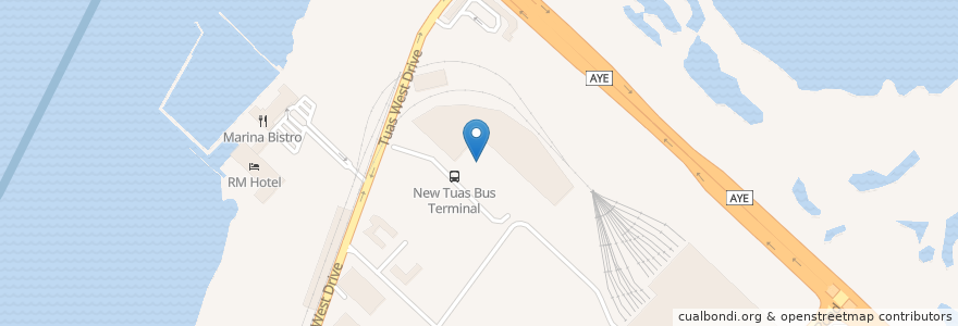 Mapa de ubicacion de Tuas Bus Terminal en 新加坡, 西南区.