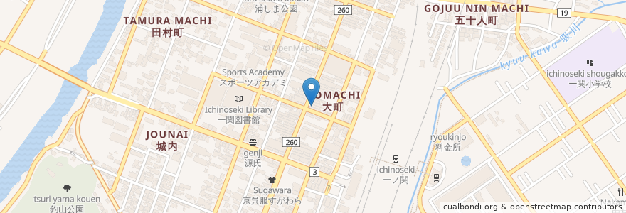Mapa de ubicacion de フレンド en Japão, 岩手県, 一関市.