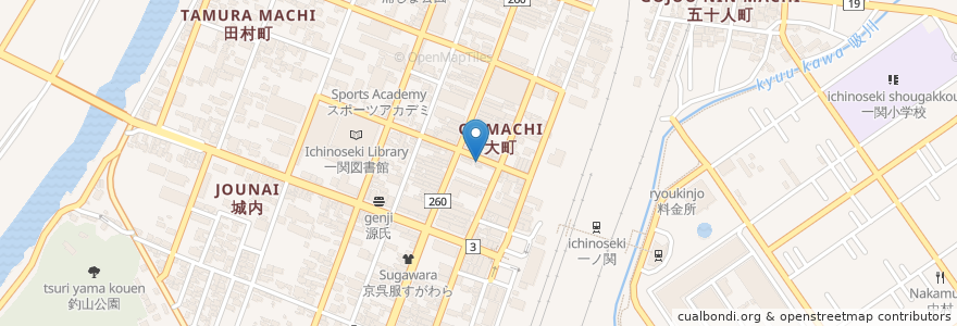 Mapa de ubicacion de すずめのお宿 en Japan, 岩手県, 一関市.