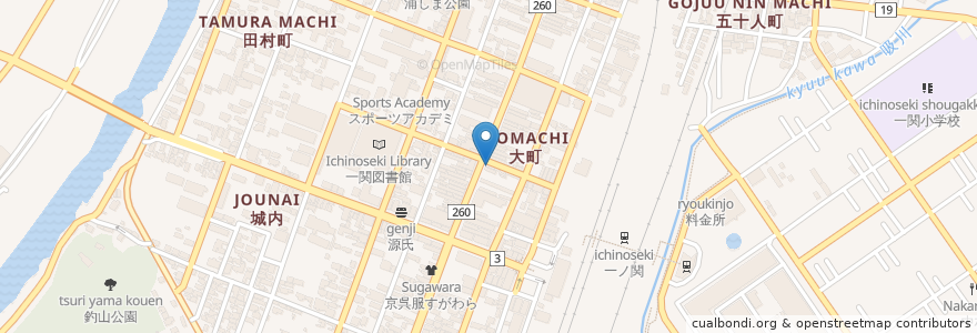 Mapa de ubicacion de ときわ亭 一関駅前店 en 일본, 이와테현, 一関市.
