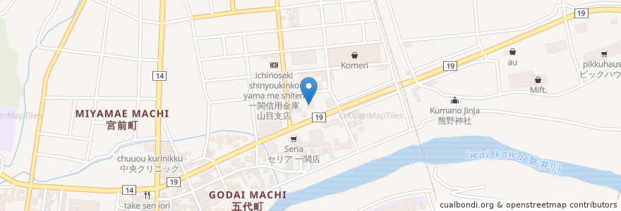 Mapa de ubicacion de 中里クリニック en Japón, Prefectura De Iwate, 一関市.