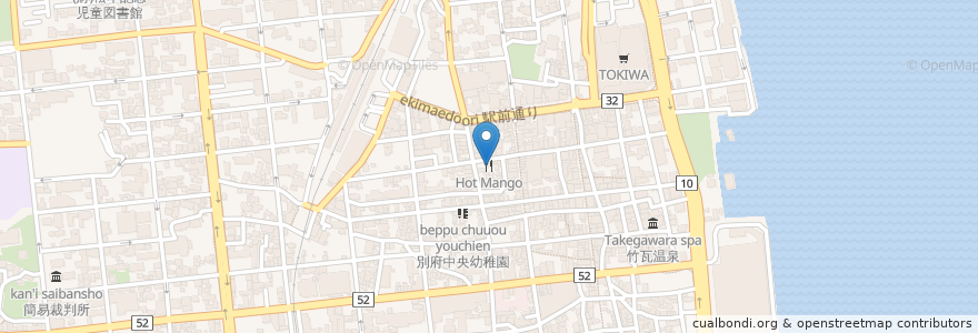 Mapa de ubicacion de Hot Mango en ژاپن, 大分県, 別府市.