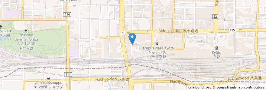 Mapa de ubicacion de kurasu en 日本, 京都府, 京都市, 下京区.