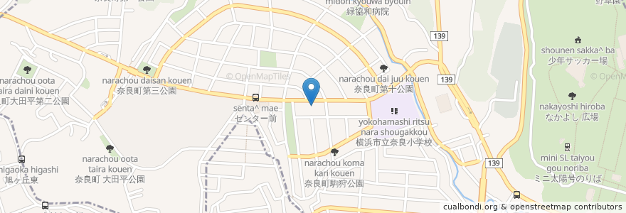 Mapa de ubicacion de 季節料理 せきぐち en Japão, 神奈川県, 横浜市, 青葉区.
