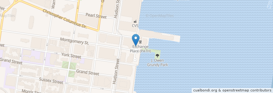 Mapa de ubicacion de Gregory's Coffee en アメリカ合衆国, ニュージャージー州, Hudson County, Jersey City.