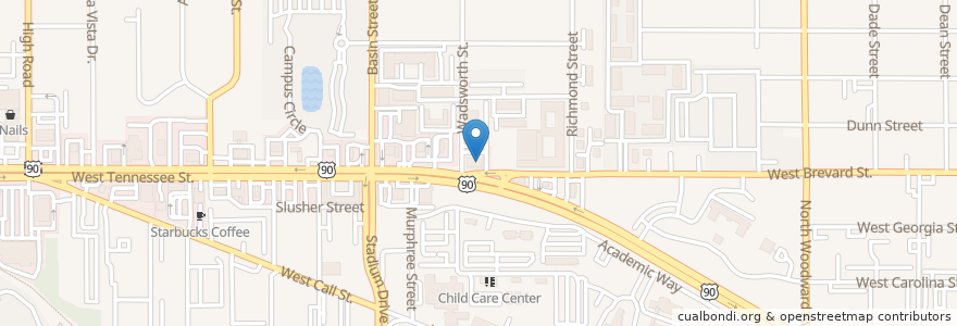 Mapa de ubicacion de Mister Roboto Tokyo Grill en 美利坚合众国/美利堅合眾國, 佛罗里达州/佛羅里達州, Leon County, 達拉哈西/塔拉赫西.
