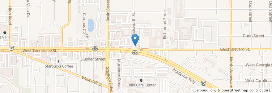 Mapa de ubicacion de Pong's en United States, Florida, Leon County, Tallahassee.