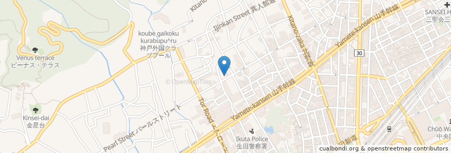 Mapa de ubicacion de Matsushita en Japan, Hyogo Prefecture, Kobe, Chuo Ward.